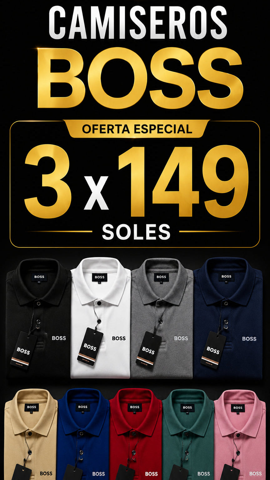 Camisero Boss | Pack por 3 Unidades | Envios a Todo el Peru