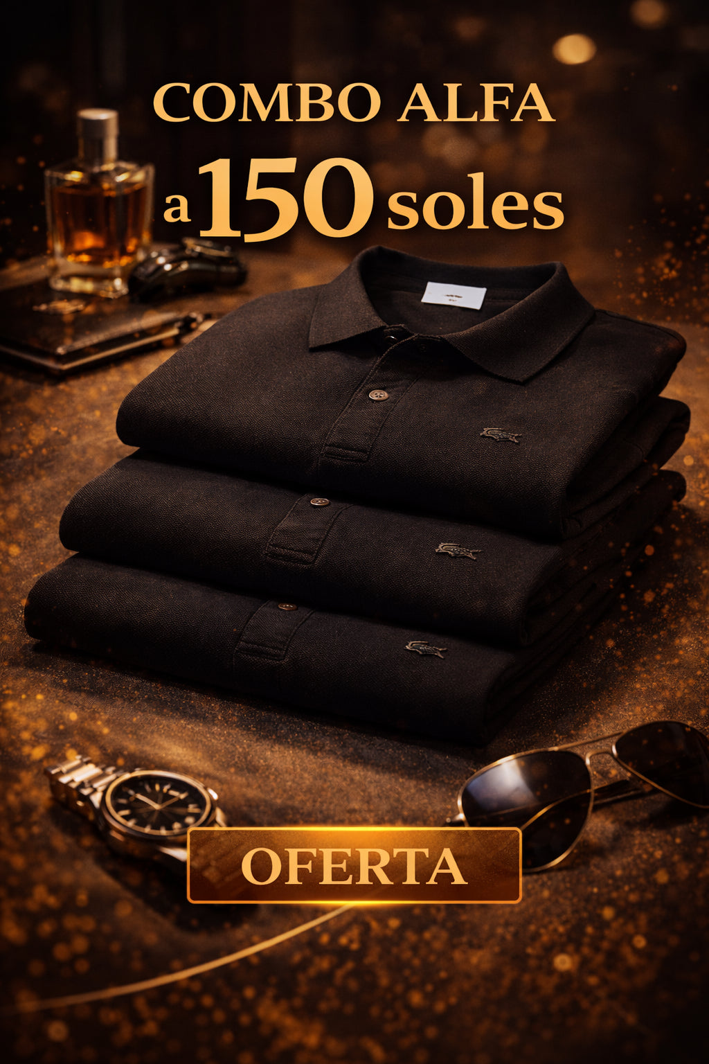 Alfa Man || 3 Polos Camiseros Lacoste Party (labrado) || 3 Boxers CalebKing