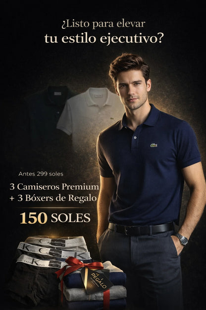 Alfa Man 2.0 || 3 Polos Camiseros lacoste || 3 Boxers CalebKing