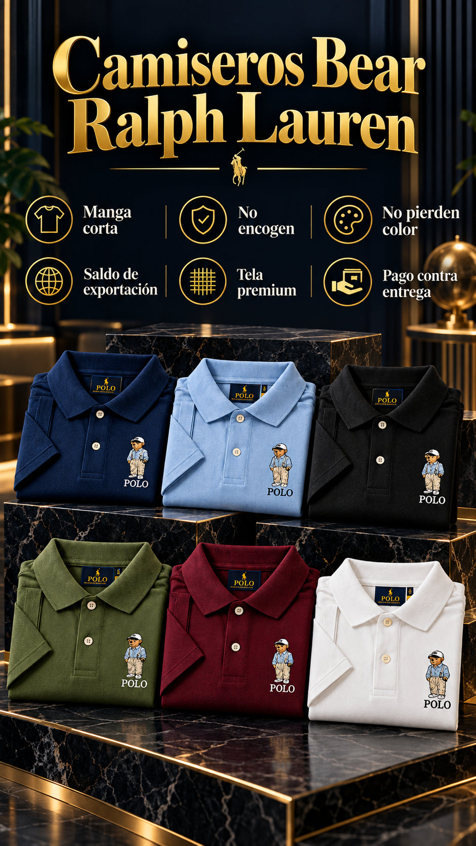 Camiseros Bear Ralph Lauren | Elegancia Premium para Hombre